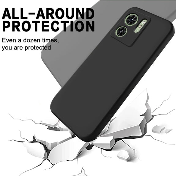 For Motorola Edge 40 5G Pure Color Liquid Silicone Shockproof Phone Case(Black)