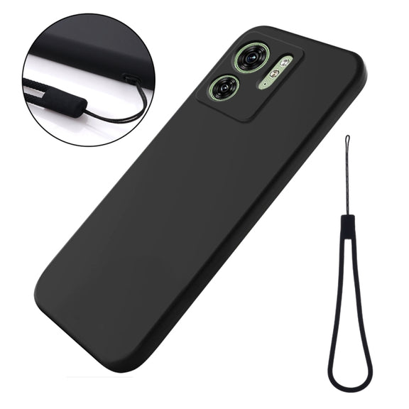 For Motorola Edge 40 5G Pure Color Liquid Silicone Shockproof Phone Case(Black)