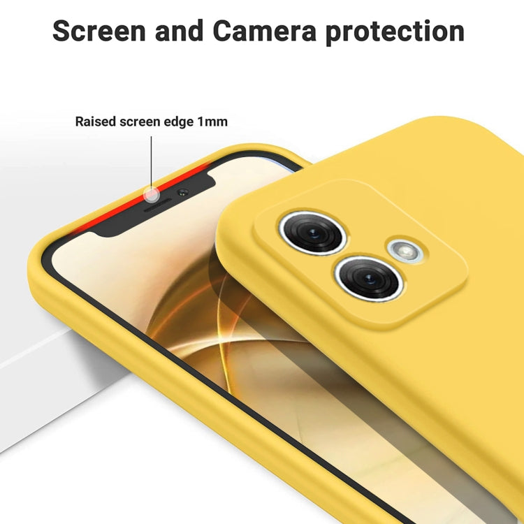 For Motorola Moto G84 5G Solid Color Liquid Silicone Dropproof Full Coverage Phone Case(Yellow)