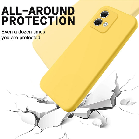 For Motorola Moto G84 5G Solid Color Liquid Silicone Dropproof Full Coverage Phone Case(Yellow)