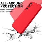 For Sony Xperia 1 V Pure Color Liquid Silicone Shockproof Phone Case(Red)