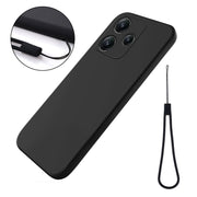 For Xiaomi Redmi 12 5G / Note 12R Pure Color Liquid Silicone Shockproof Phone Case(Black)