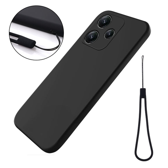 For Xiaomi Redmi 12 5G / Note 12R Pure Color Liquid Silicone Shockproof Phone Case(Black)