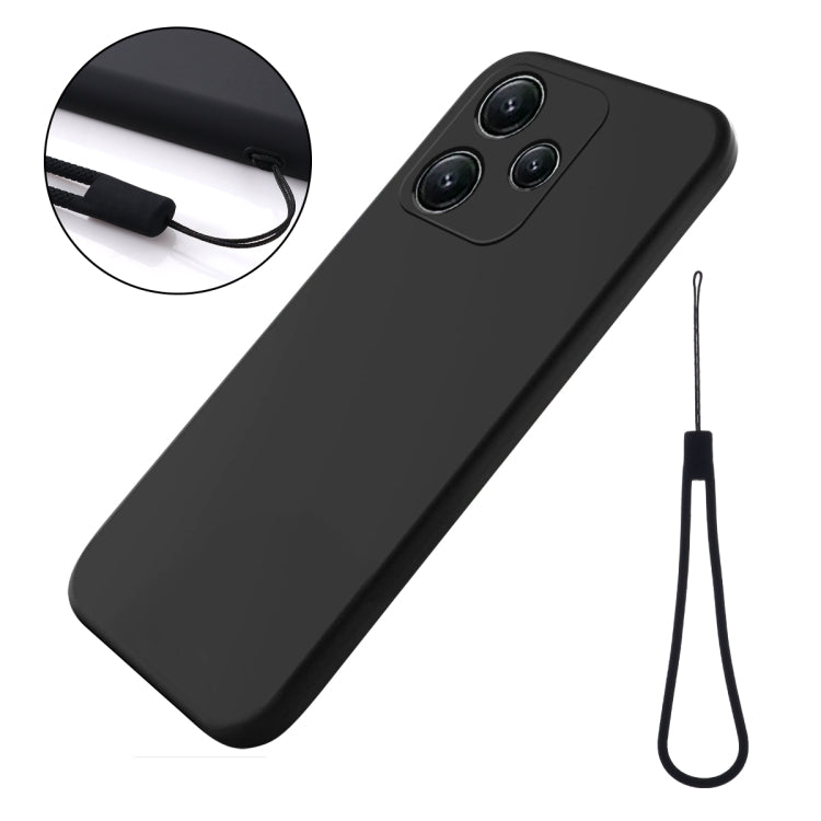 For Xiaomi Redmi 12 5G / Note 12R Pure Color Liquid Silicone Shockproof Phone Case(Black)
