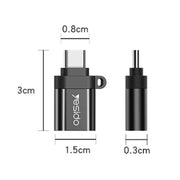 Yesido GS06 Type-C to USB 3.0 OTG Mini Connector Adapter with Keychain(Black)