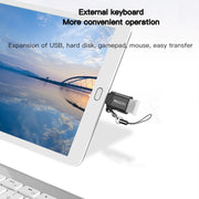 Yesido GS06 Type-C to USB 3.0 OTG Mini Connector Adapter with Keychain(Black)