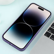 For iPhone 14 Pro Max Gradient Starry Silicone Phone Case with Lens Film(Grey Purple)
