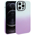 For iPhone 12 Pro Gradient Starry Silicone Phone Case with Lens Film(White Purple) - free shipping - PMC TechLife - Order now!