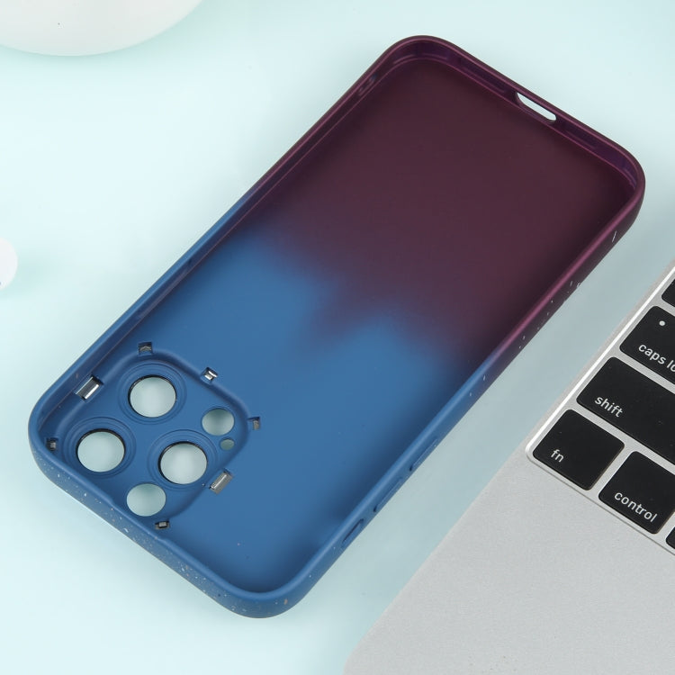 For iPhone 12 Pro Max Gradient Starry Silicone Phone Case with Lens Film(Blue Red)
