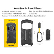 For Ulefone Armor 21 Ulefone Back Clip Phone Case with Carabiner(Black)