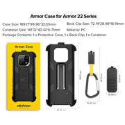 For Ulefone Armor 22 Ulefone Back Clip Phone Case with Carabiner(Black)