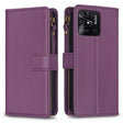 For Xiaomi Redmi 10C 9 Card Slots Zipper Wallet Leather Flip Phone Case(Dark Purple) - free shipping - PMC TechLife - Order now!