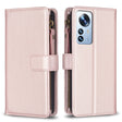For Xiaomi 12 Pro 9 Card Slots Zipper Wallet Leather Flip Phone Case(Rose Gold) - free shipping - PMC TechLife - Order now!