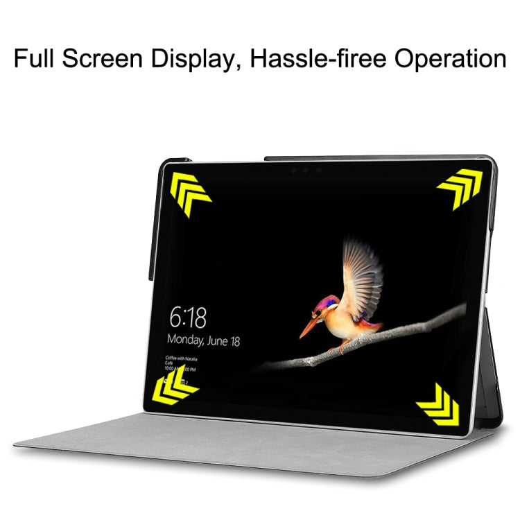 For Microsoft Surface Go 2 / Surface Go Voltage Elastic Texture Horizontal Flip Leather Case with Holder(Grey)