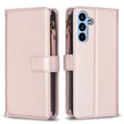 For Samsung Galaxy A54 5G 9 Card Slots Zipper Wallet Leather Flip Phone Case(Rose Gold) - free shipping - PMC TechLife - Order now!