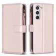 For Samsung Galaxy S23 5G 9 Card Slots Zipper Wallet Leather Flip Phone Case(Rose Gold) - free shipping - PMC TechLife - Order now!