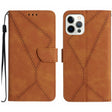 For iPhone 15 Pro Stitching Embossed Leather Phone Case(Brown) - free shipping - PMC TechLife - Order now!