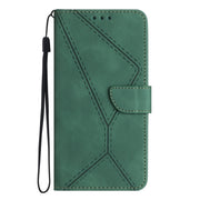 For iPhone 15 Pro Max Stitching Embossed Leather Phone Case(Green)