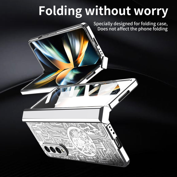 For Samsung Galaxy Z Fold3 5G Mechanical Legend Integrated Electroplating All-inclusive Phone Case(Silver)
