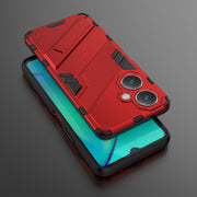 For vivo Y27 4G Global Punk Armor 2 in 1 PC + TPU Phone Case with Holder(Red)
