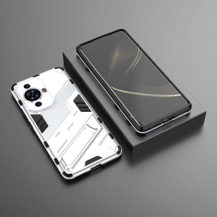 For Huawei nova 11 Pro 4G Punk Armor 2 in 1 PC + TPU Phone Case with Holder(White)