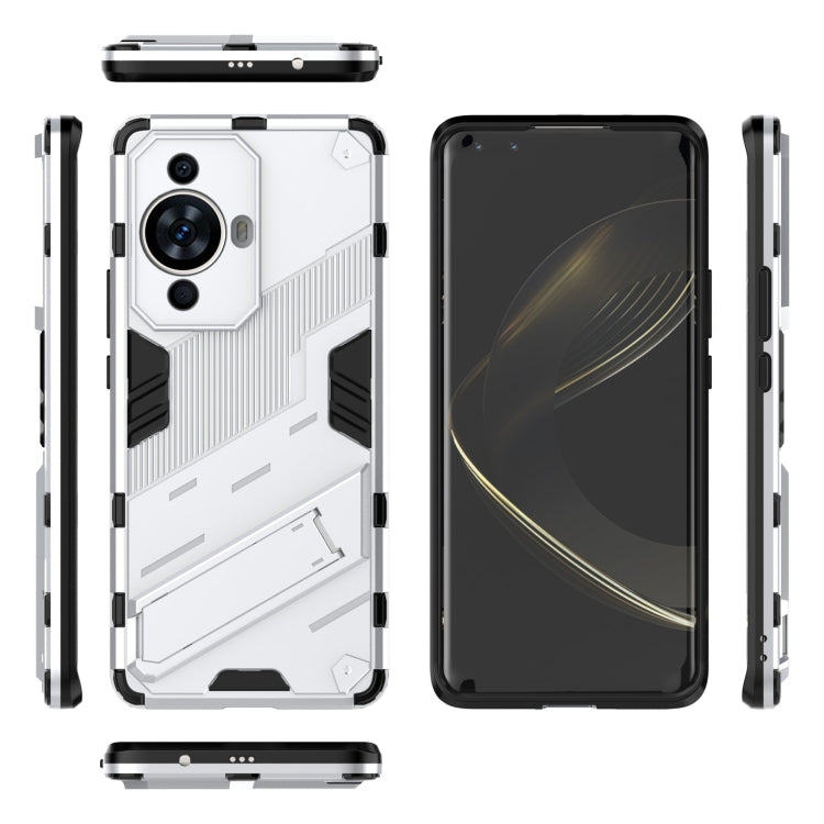 For Huawei nova 11 Pro 4G Punk Armor 2 in 1 PC + TPU Phone Case with Holder(White)