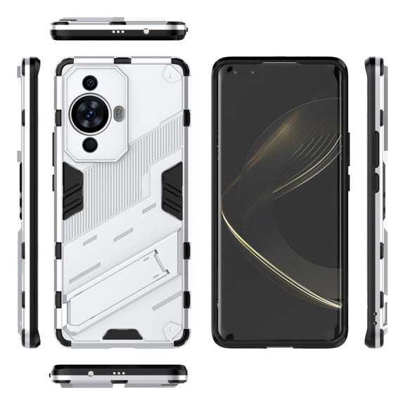 For Huawei nova 11 Pro 4G Punk Armor 2 in 1 PC + TPU Phone Case with Holder(White)