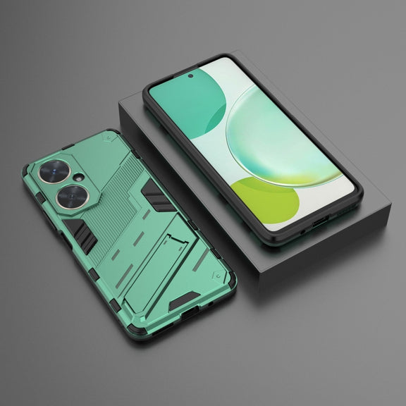 For Huawei nova 11i 4G Punk Armor 2 in 1 PC + TPU Phone Case with Holder(Green)