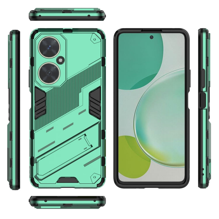For Huawei nova 11i 4G Punk Armor 2 in 1 PC + TPU Phone Case with Holder(Green)