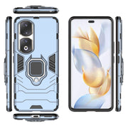 For Honor 90 Pro Magnetic Ring Holder PC + TPU Phone Case(Navy Blue)