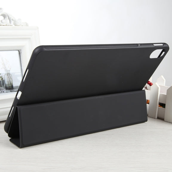 For Huawei MatePad 11 2023 GEBEI 3-folding Holder Shockproof Flip Leather Tablet Case(Black)