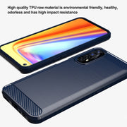 For Realme 7 Brushed Texture Carbon Fiber TPU Phone Case(Blue)
