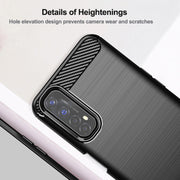 For Realme 7 Brushed Texture Carbon Fiber TPU Phone Case(Blue)