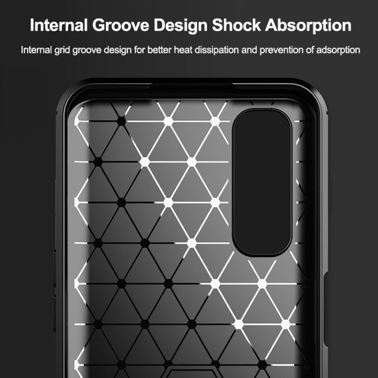 For Realme 7 Brushed Texture Carbon Fiber TPU Phone Case(Blue)