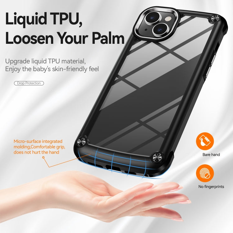 For iPhone 15 TPU + PC Lens Protection Phone Case(Black)