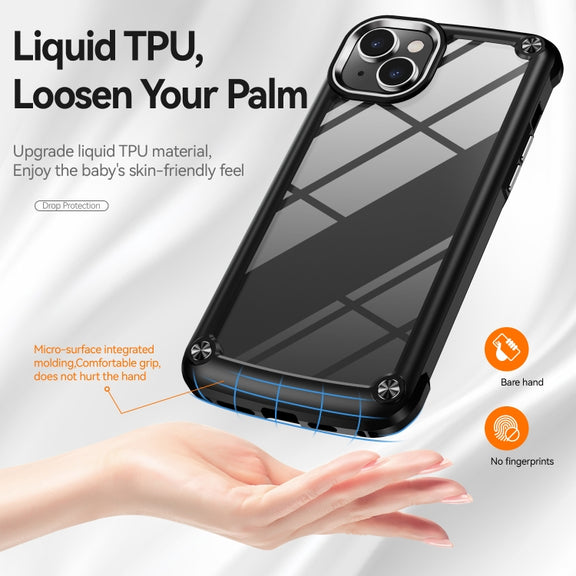For iPhone 15 TPU + PC Lens Protection Phone Case(Black)