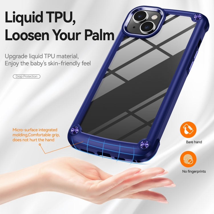 For iPhone 15 TPU + PC Lens Protection Phone Case(Blue)