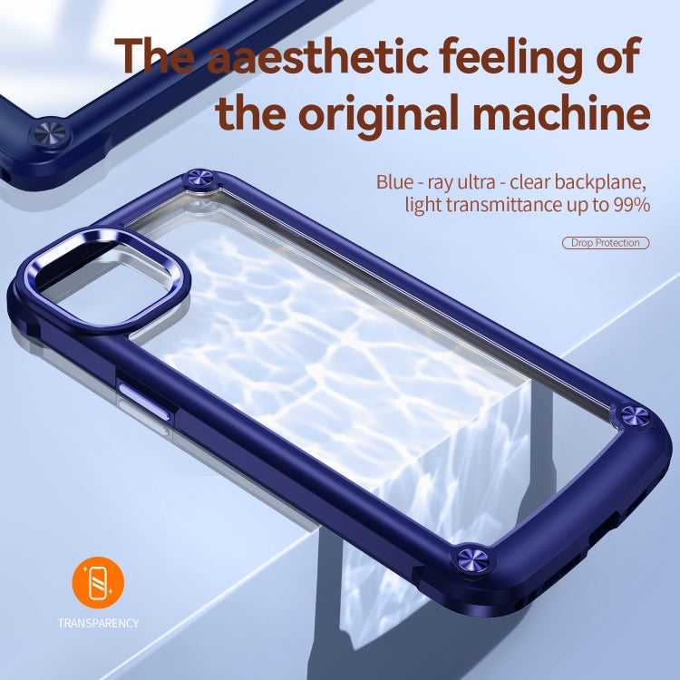 For iPhone 15 TPU + PC Lens Protection Phone Case(Blue)