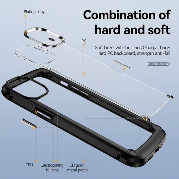 For iPhone 15 Pro TPU + PC Lens Protection Phone Case(Black)
