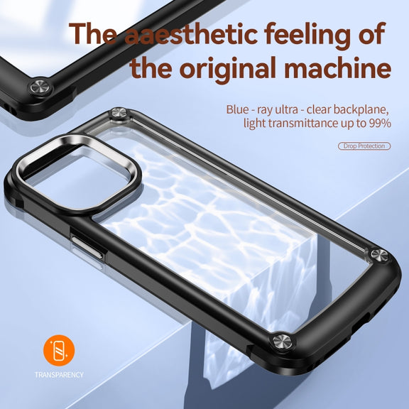 For iPhone 15 Pro TPU + PC Lens Protection Phone Case(Black)