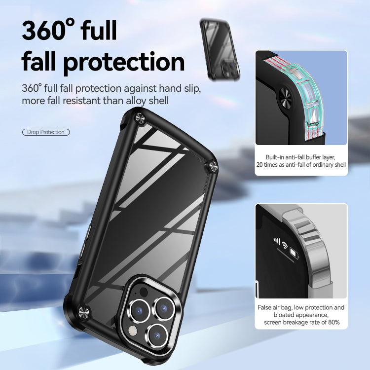 For iPhone 15 Pro TPU + PC Lens Protection Phone Case(Black)