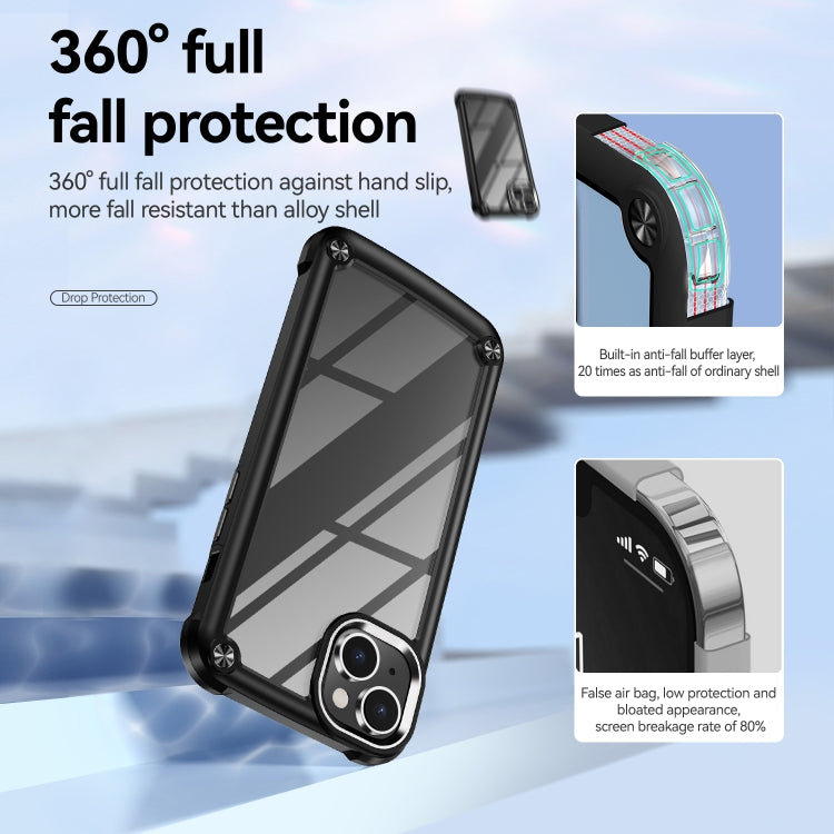 For iPhone 15 Plus TPU + PC Lens Protection Phone Case(Black)