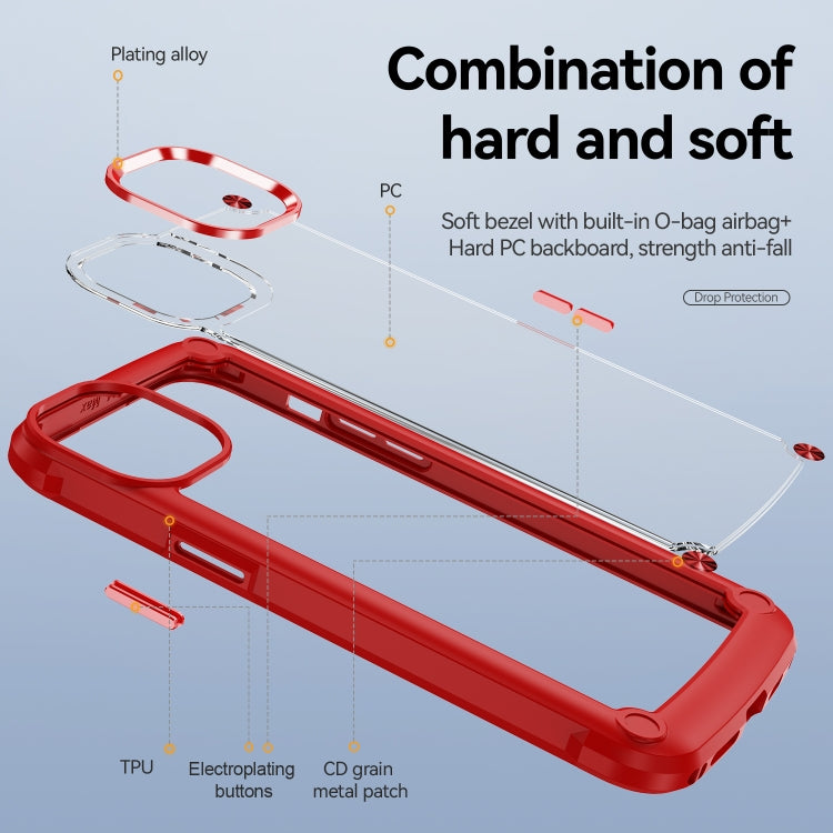 For iPhone 15 Plus TPU + PC Lens Protection Phone Case(Red)