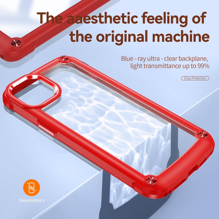 For iPhone 15 Plus TPU + PC Lens Protection Phone Case(Red)