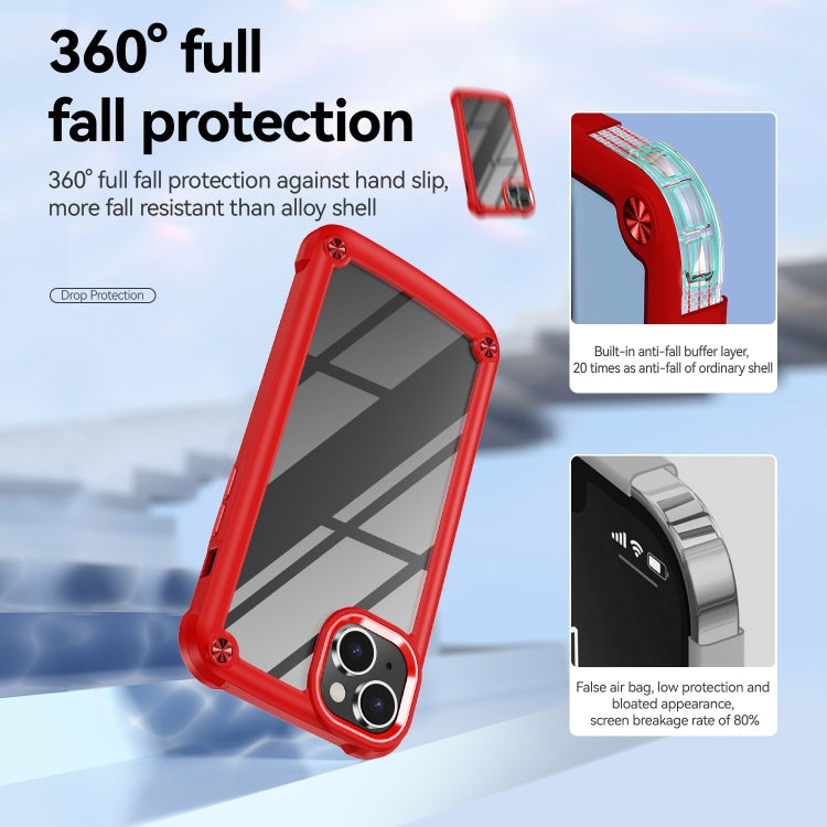 For iPhone 15 Plus TPU + PC Lens Protection Phone Case(Red)