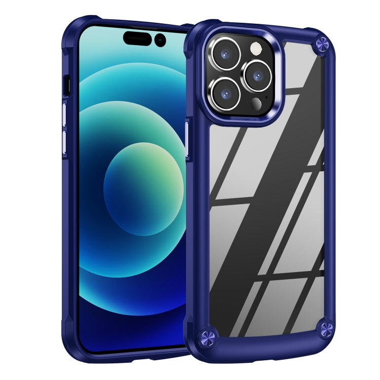 For iPhone 15 Pro Max TPU + PC Lens Protection Phone Case(Blue)