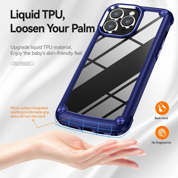 For iPhone 15 Pro Max TPU + PC Lens Protection Phone Case(Blue)