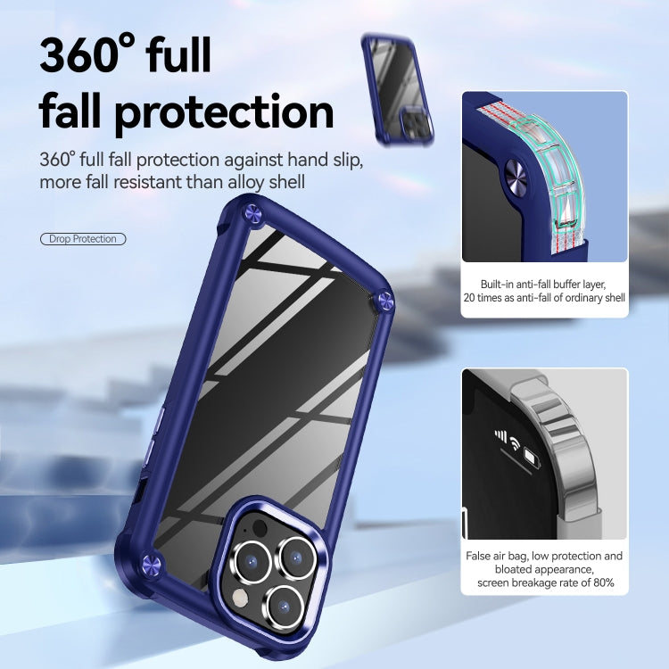 For iPhone 15 Pro Max TPU + PC Lens Protection Phone Case(Blue)