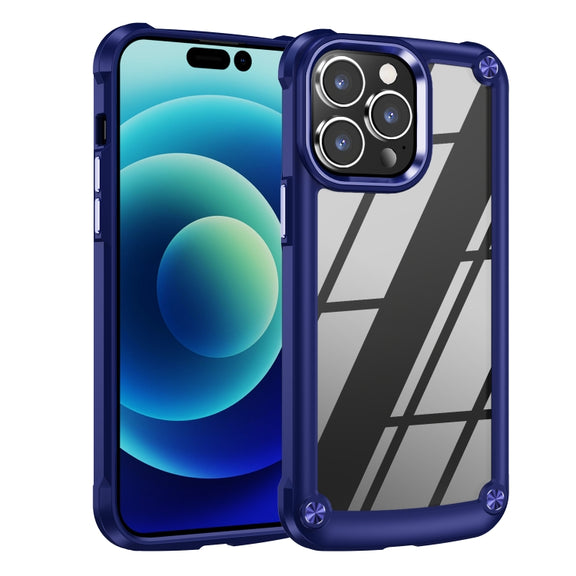 For iPhone 15 Pro Max TPU + PC Lens Protection Phone Case(Blue)