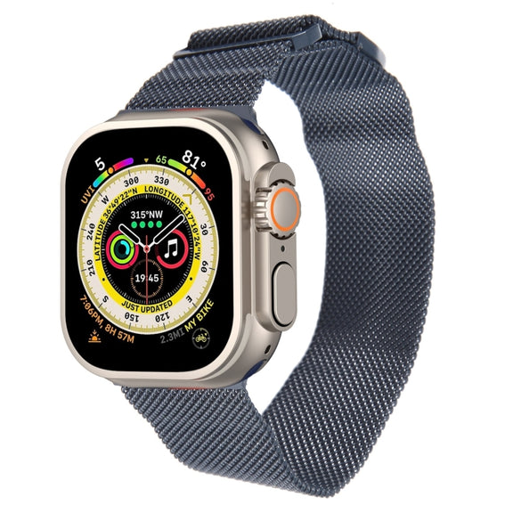 For Apple Watch Ultra 49mm Milanese Metal Magnetic Watch Band(Midnight Blue)
